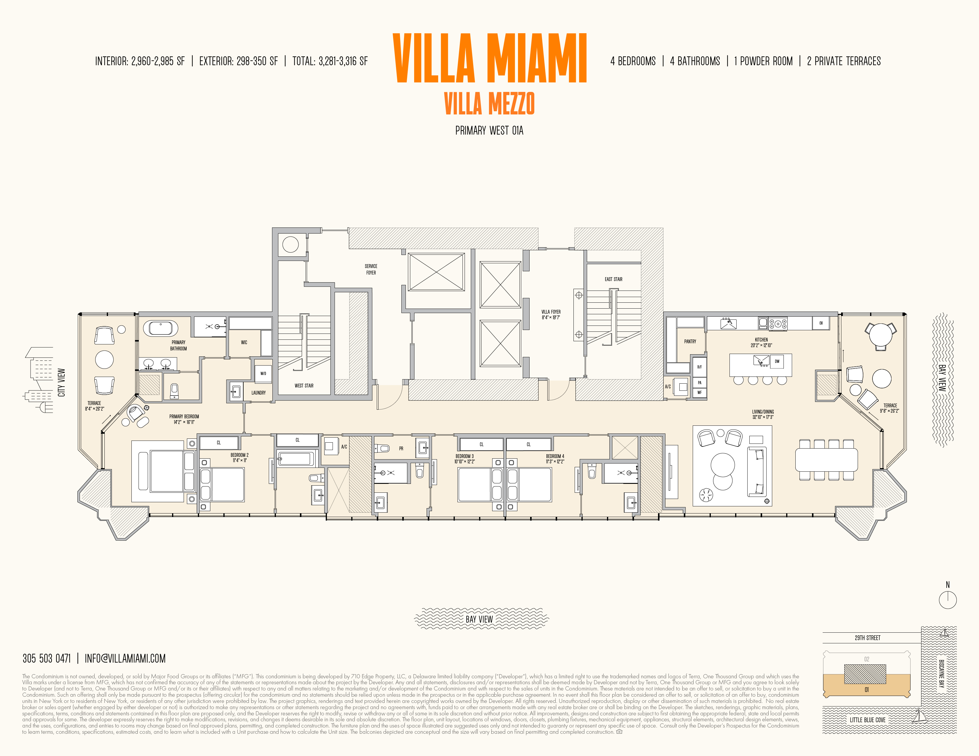 Villa Piano West — 5 Bedroom Floor Plan